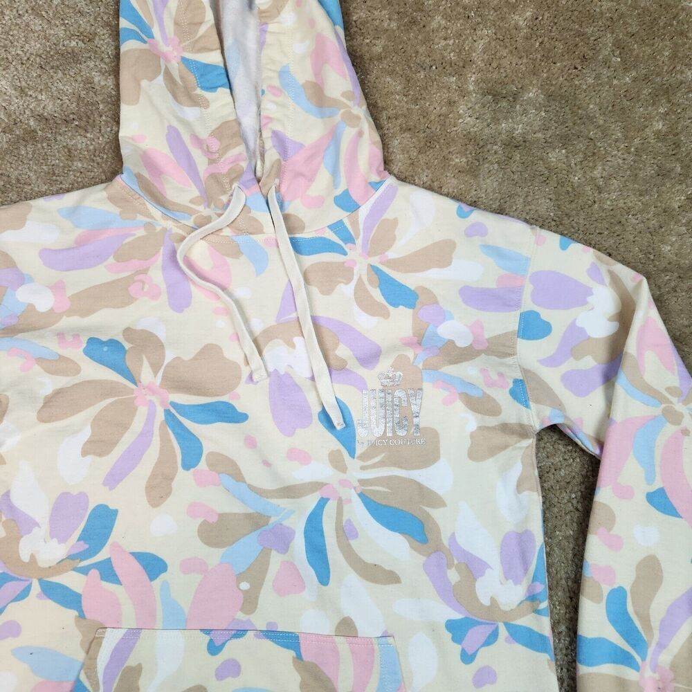 Juicy Couture Floral Pullover Hoodie Hooded Top Size XS A840
